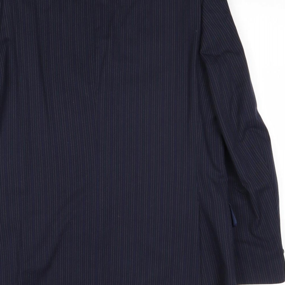 Charles Hobson Mens Blue Striped Wool Jacket Suit Jacket Size 40 Regular
