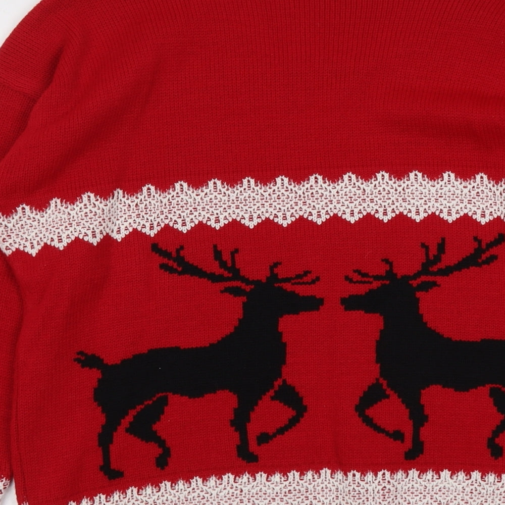 Womens UK Size M Pura Moda Red Pullover Jumper