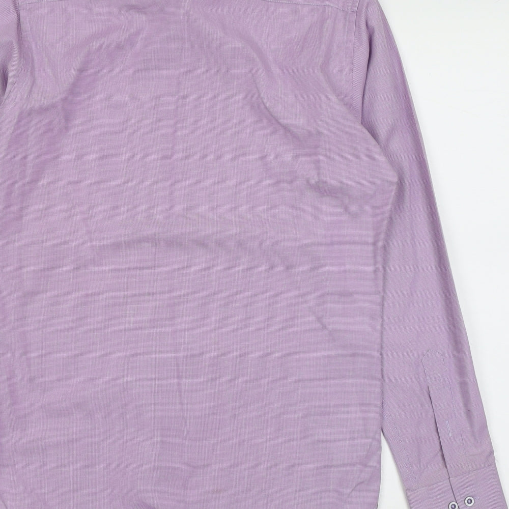 Mens UK Size 15 Benetti Purple Button-Up Long Sleeve Casual Shirt