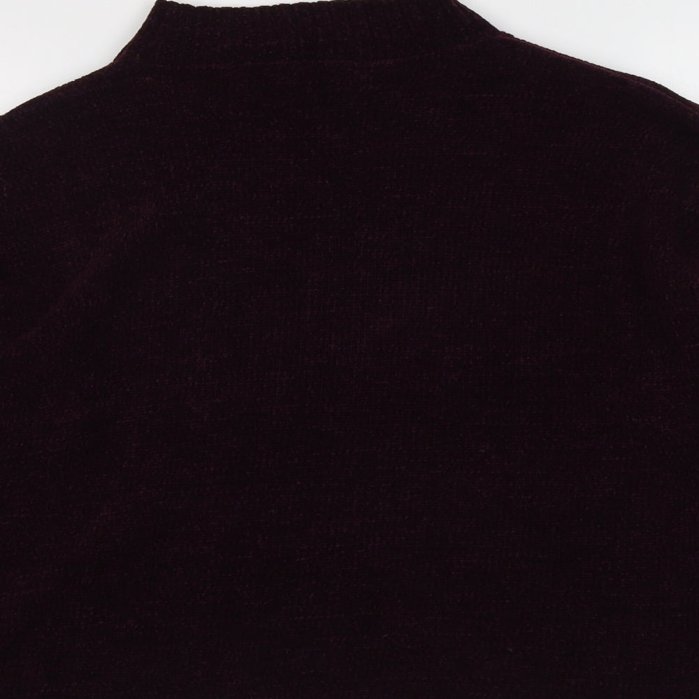 Gina Locardo Womens Purple Mock Neck Acrylic Pullover Jumper Size S