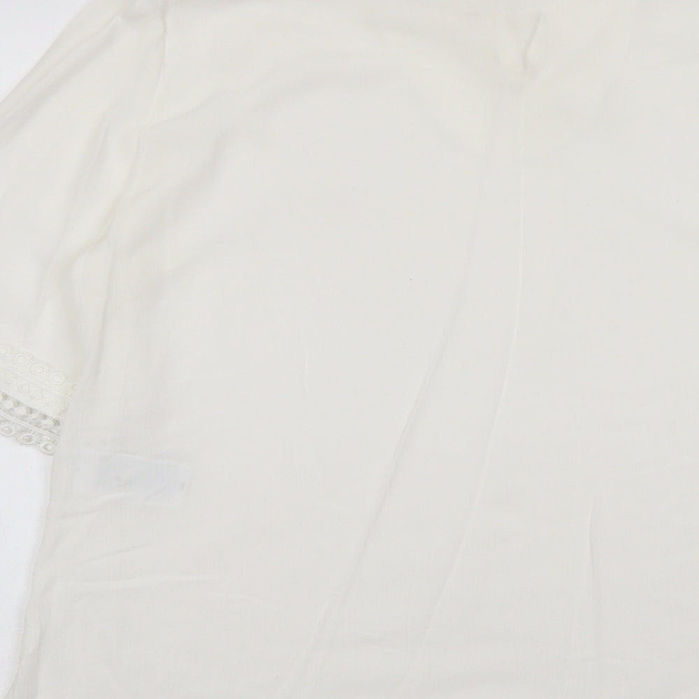 Womens UK Size 8 LC Waikiki Ivory Basic T-Shirt