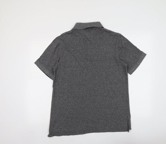 Hampton Mens Grey Cotton Polo Size M Collared Button