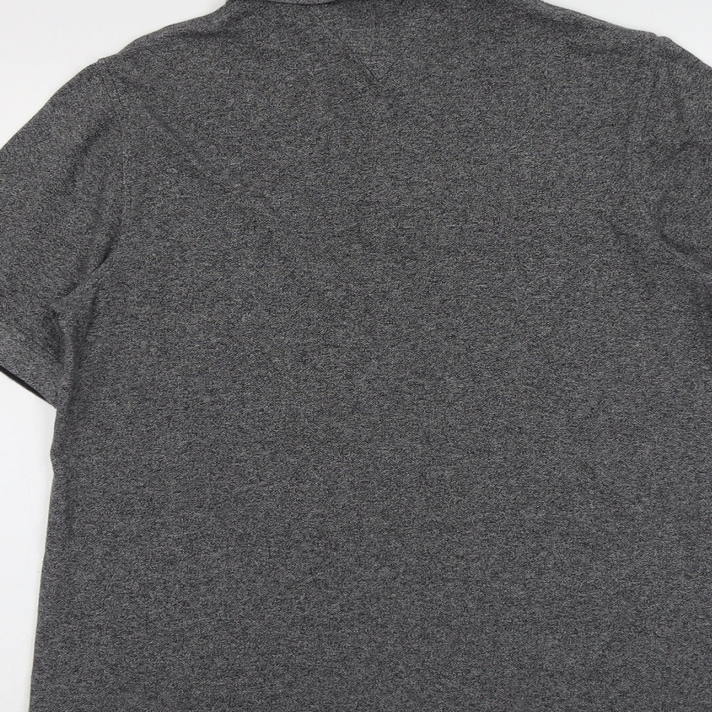 Hampton Mens Grey Cotton Polo Size M Collared Button