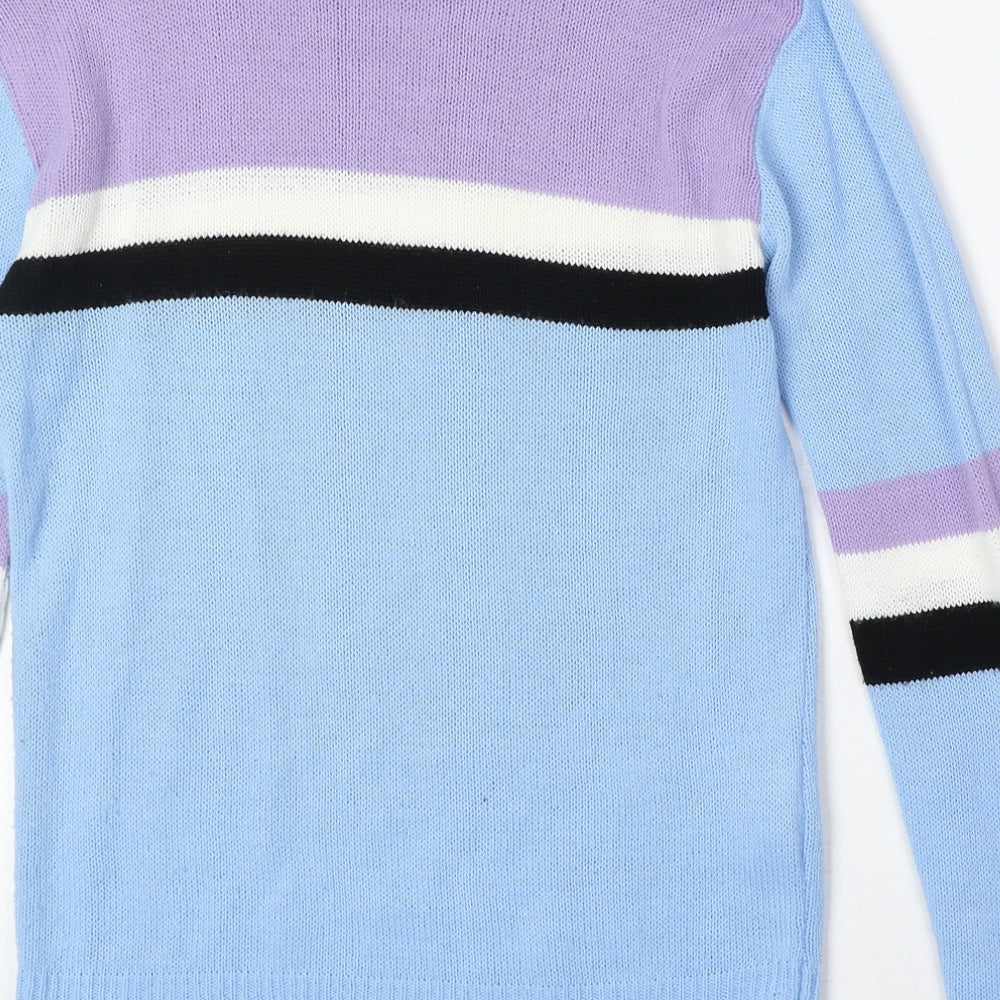 Daisy Street Womens Multicoloured Round Neck Acrylic Pullover Jumper Size 6