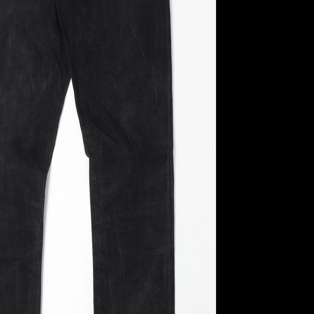 ASOS Womens Black Cotton Straight Jeans Size 26 in Regular Zip