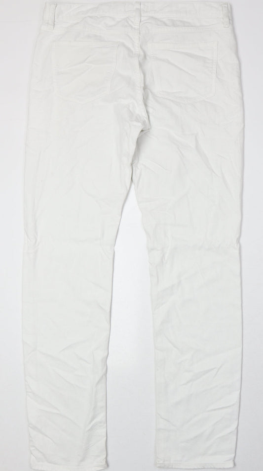 Uniqlo Womens White Cotton Skinny Jeans Size 35 in Regular Zip