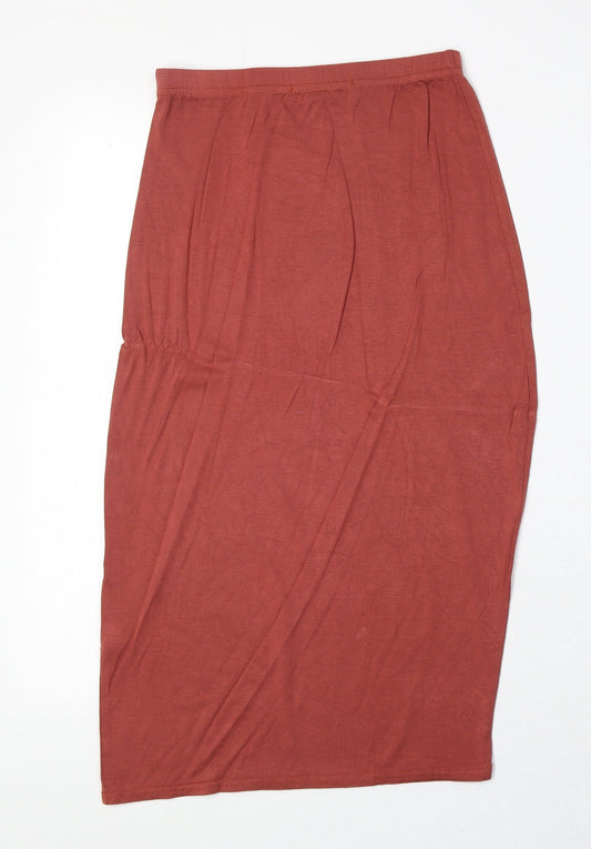Boohoo Womens Red Viscose A-Line Skirt Size 8