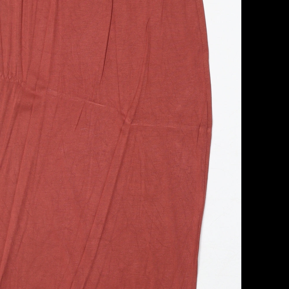 Boohoo Womens Red Viscose A-Line Skirt Size 8