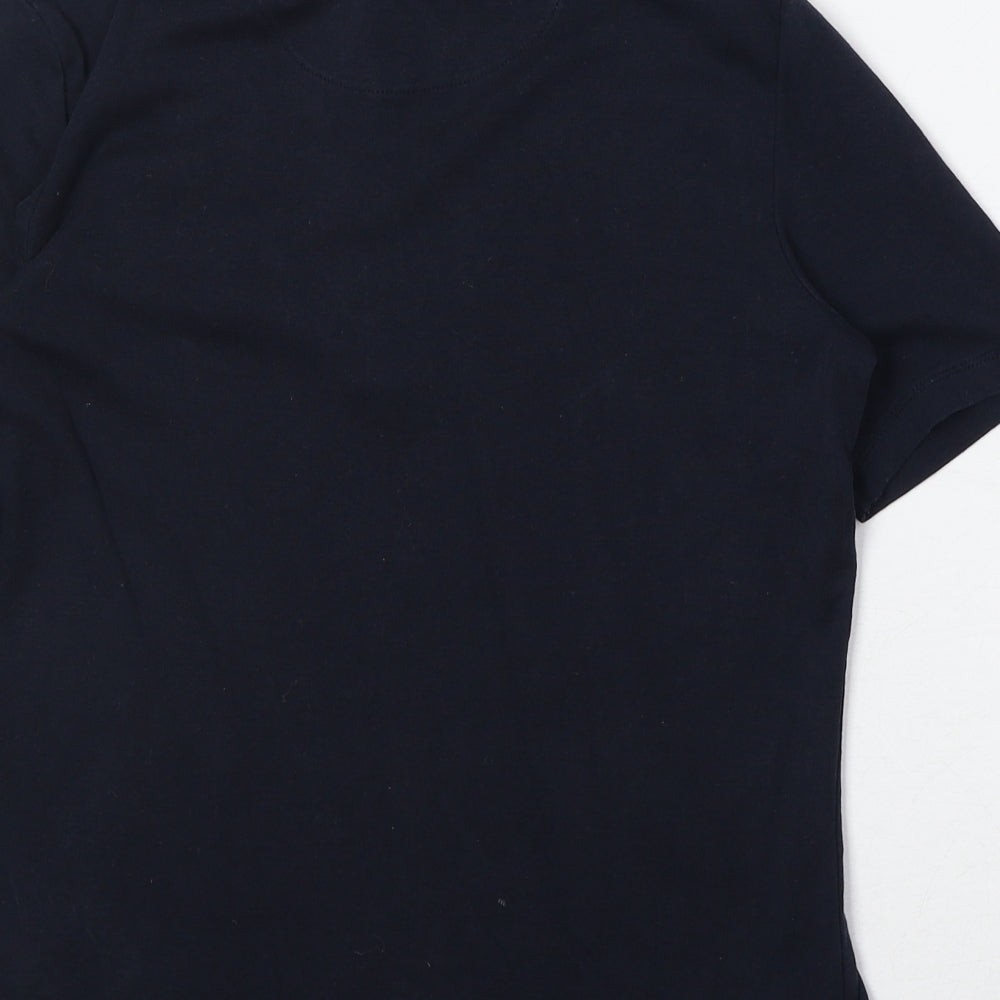 Canada Mens Blue 100% Cotton Polo Size S Collared Button