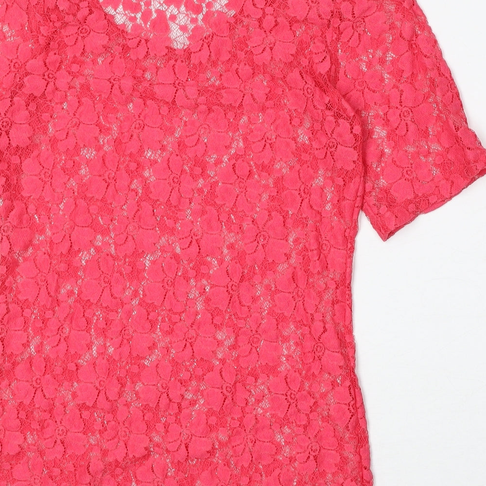 Womens UK Size S PARAMOUR Pink Basic T-Shirt