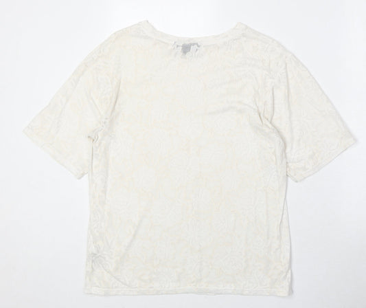 Womens UK Size S Topshop Ivory Basic T-Shirt