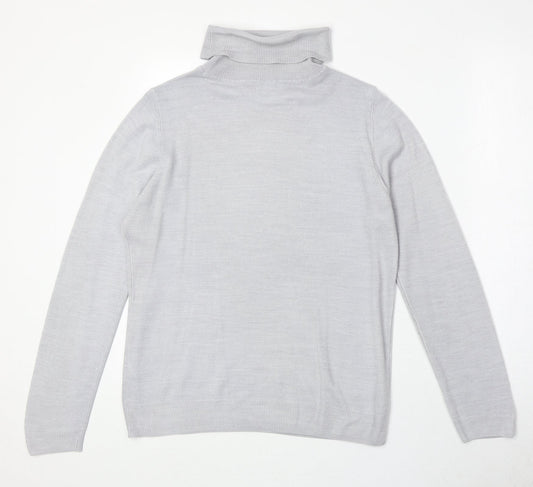 BHS Womens Grey Roll Neck Acrylic Pullover Jumper Size 14