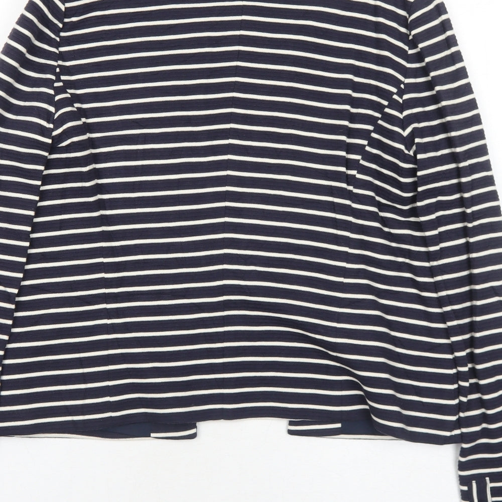 Promod Womens Blue Striped Jacket Blazer Size 12