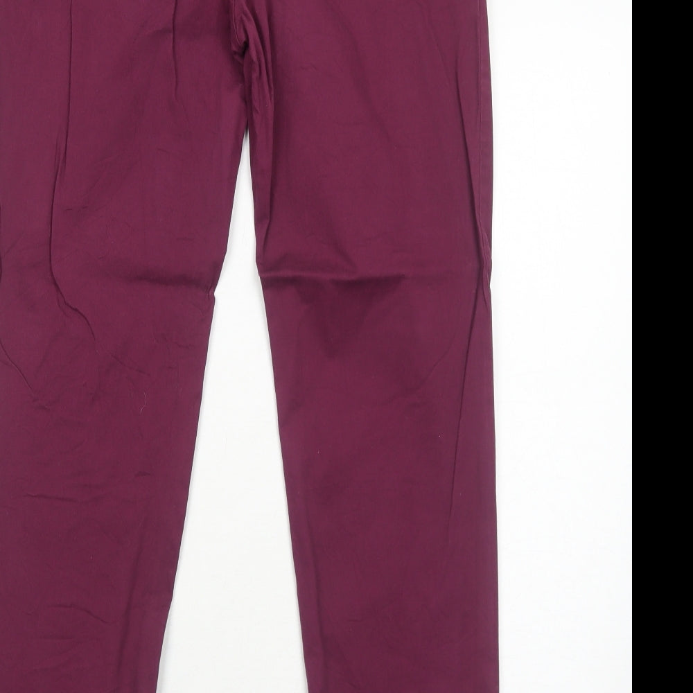 Yessica Womens Purple Cotton Straight Jeans Size 8 Regular Zip