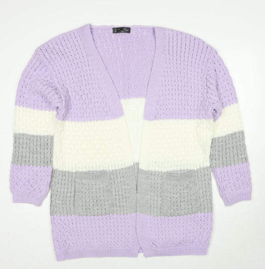 Womens UK Size S PINK Purple Cardigan Jumper