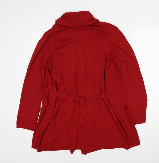 Womens UK Size S Zara Red Cardigan Jumper