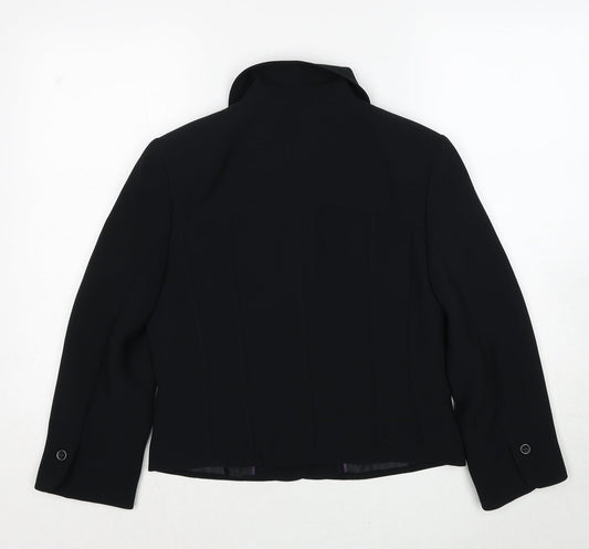 NEXT Womens Black Polyester Jacket Suit Jacket Size 10