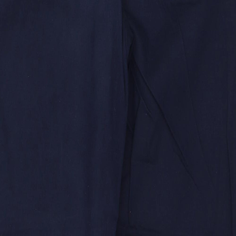Domina Womens Blue Cotton Trousers Size 12 Regular Zip