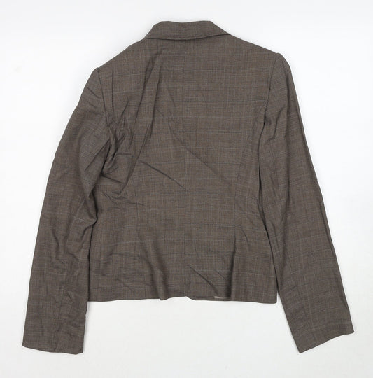 NEXT Womens Brown Check Wool Jacket Suit Jacket Size 6