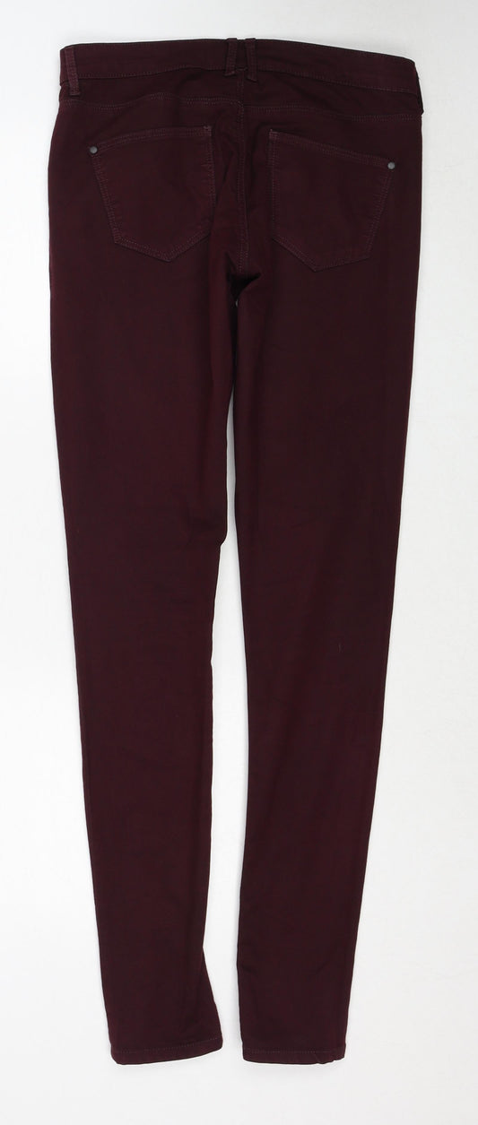 Topshop Womens Red Cotton Skinny Jeans Size 30 in L32 in Regular Zip