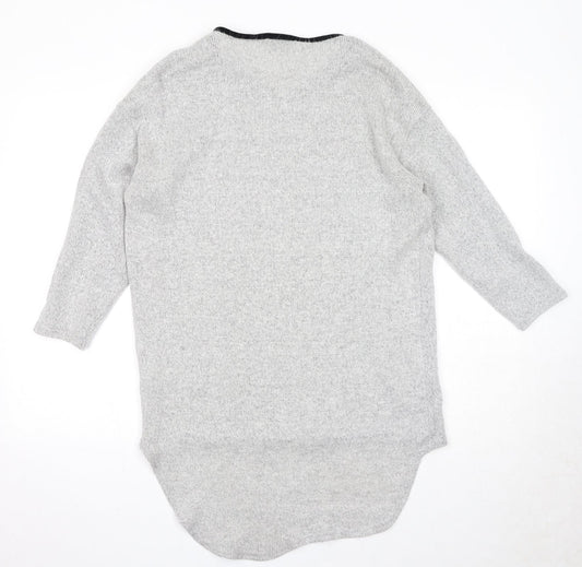 Ayanapa Womens Grey Round Neck Polyester Pullover Jumper Size M