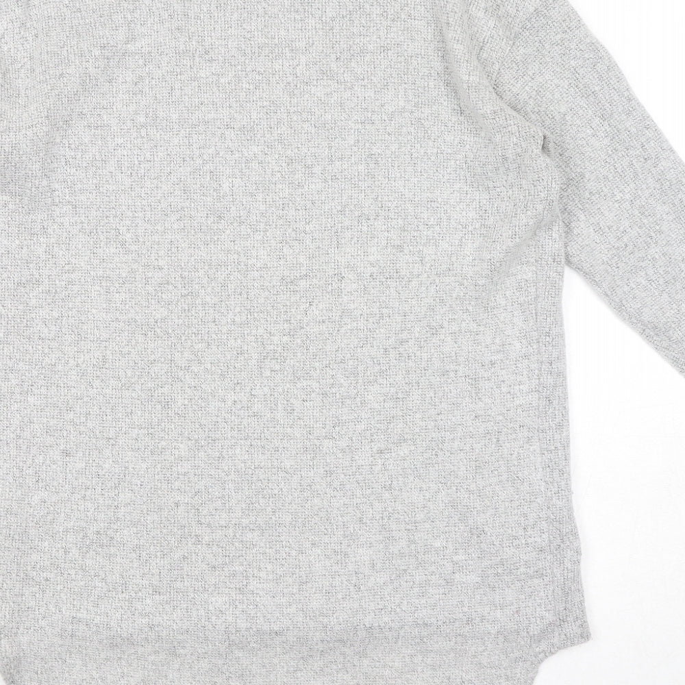 Ayanapa Womens Grey Round Neck Polyester Pullover Jumper Size M