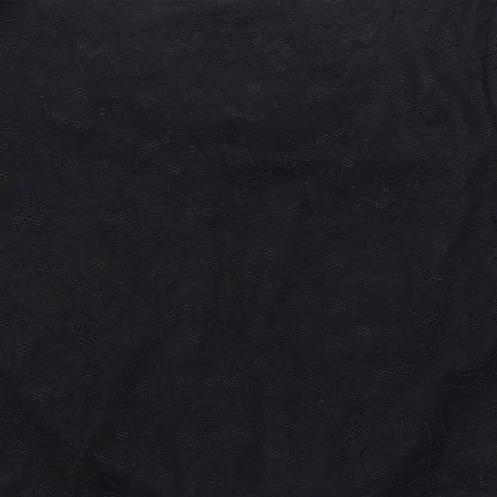 Womens UK Size 14 H&M Black Basic T-Shirt