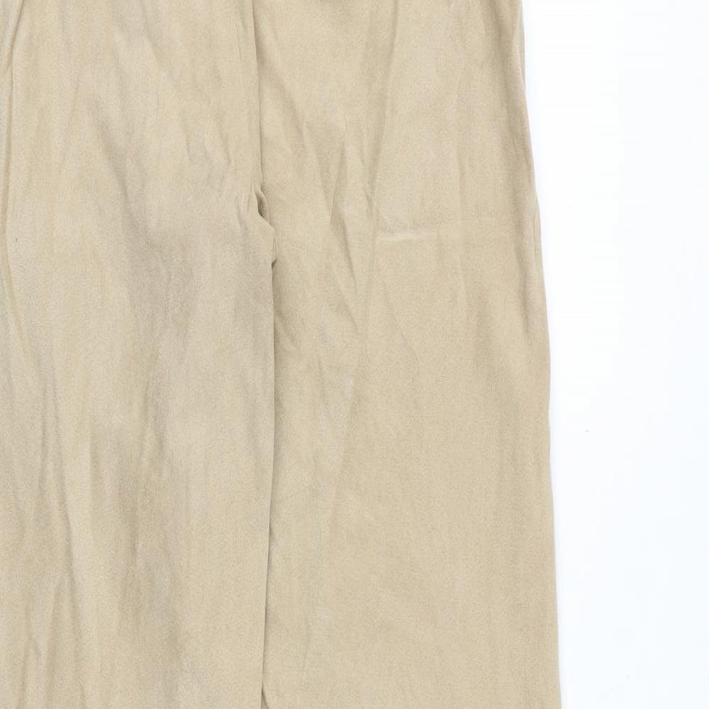 First Avenue Womens Beige Polyester Trousers Size 18 Regular Zip