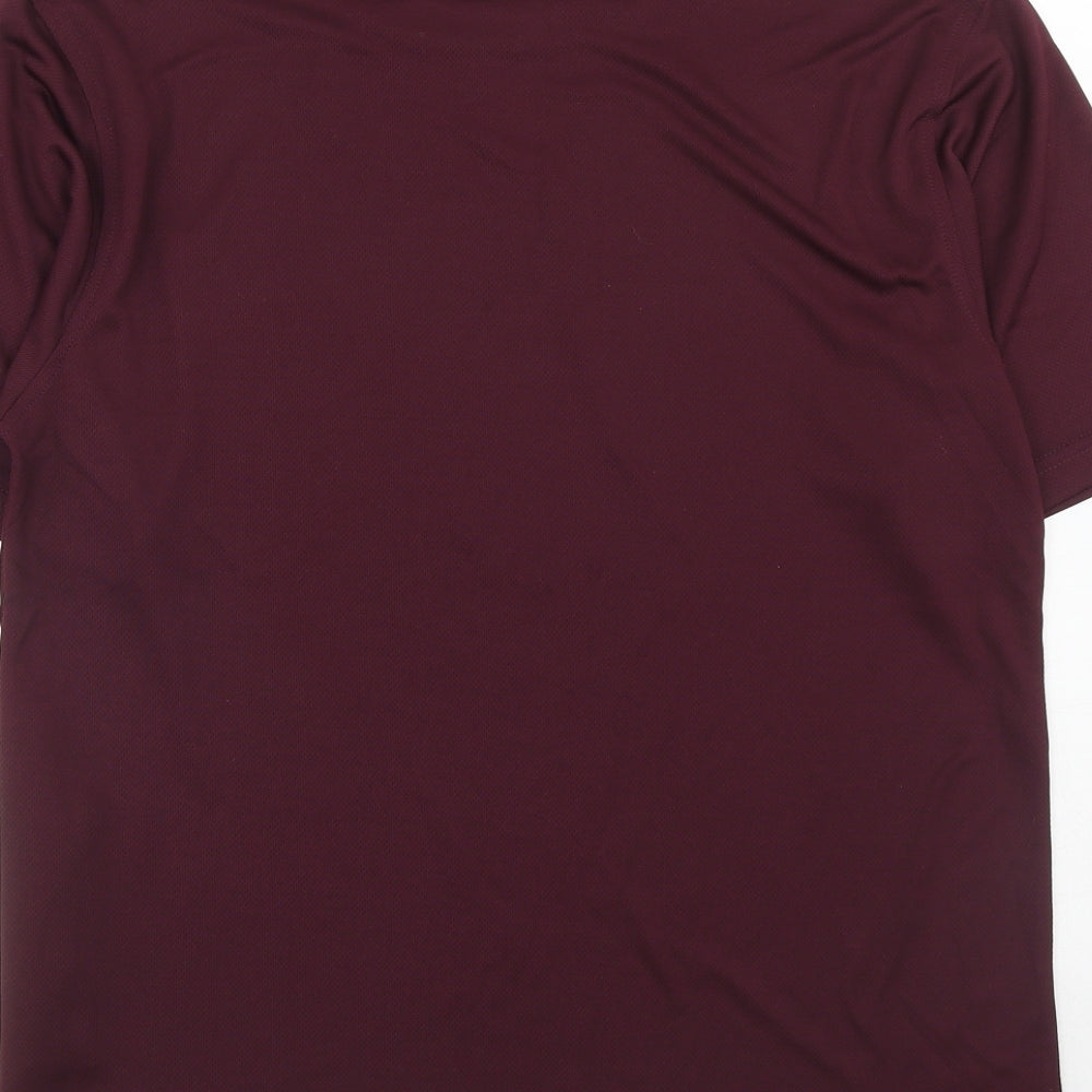 Boronia Mens Red Polyester Pullover T-Shirt Size S Crew Neck Pullover