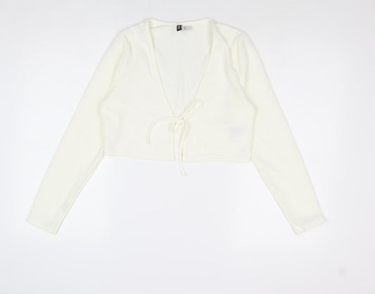 Womens UK Size M H&M Ivory Wrap Blouse