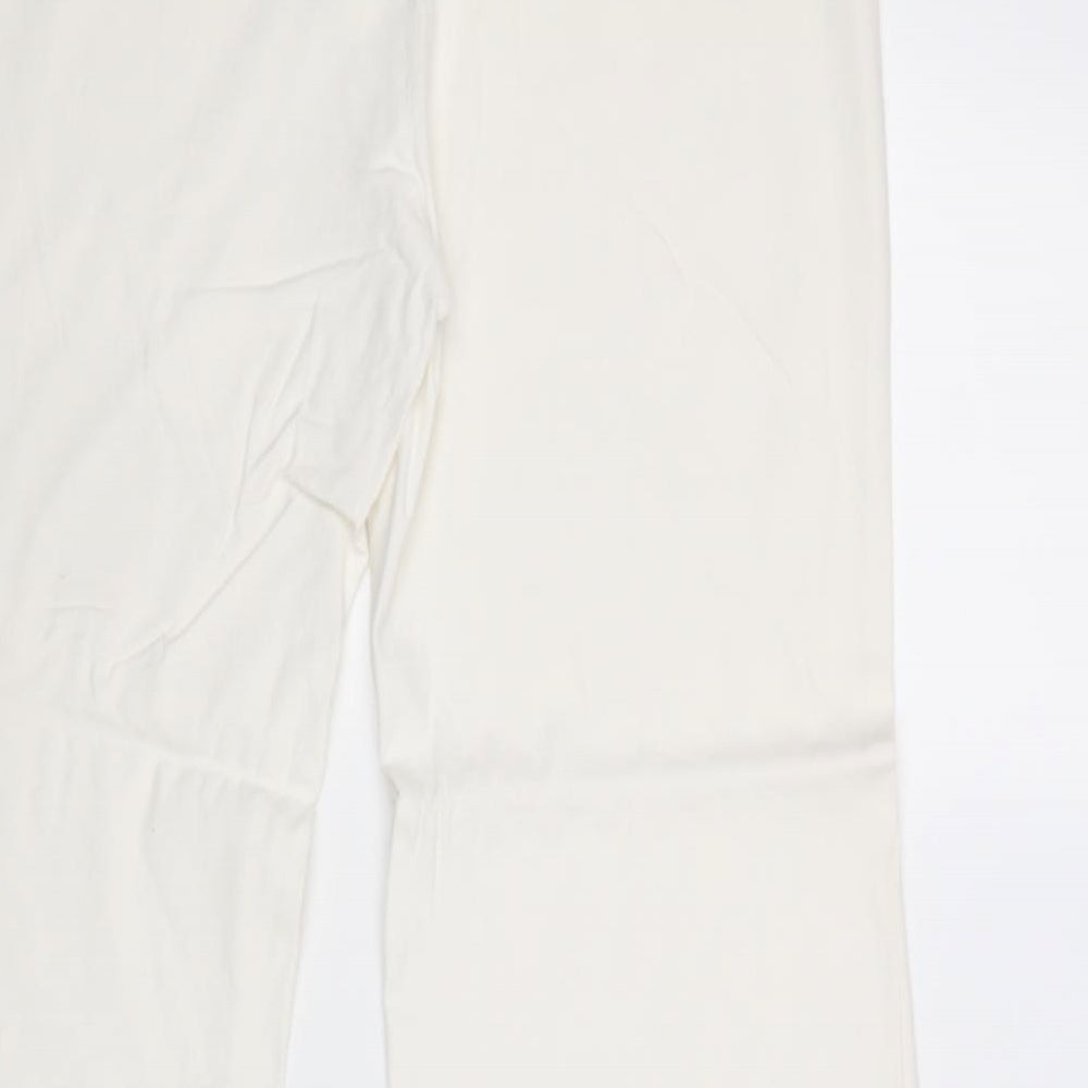 Womens UK Size 14 Dorothy Perkins Regular Fit White Trousers