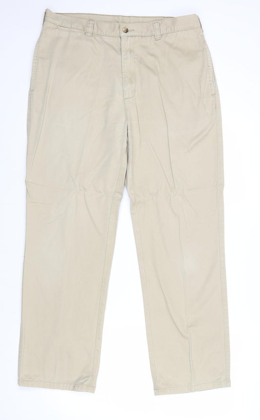 Mens UK Size 34 in Armando Regular Fit Beige Trousers