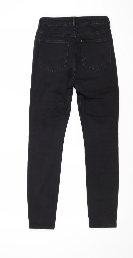 Womens UK Size 28 in H&M Regular Fit Straight Black Jeans