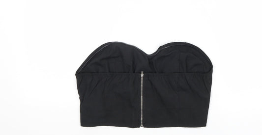 Boohoo Womens Black Polyester Cropped Tank Size 12 Sweetheart