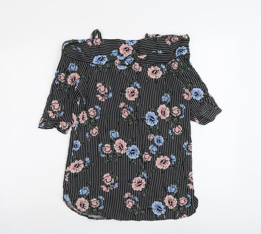 Womens UK Size 6 Select Black Basic Button-Up
