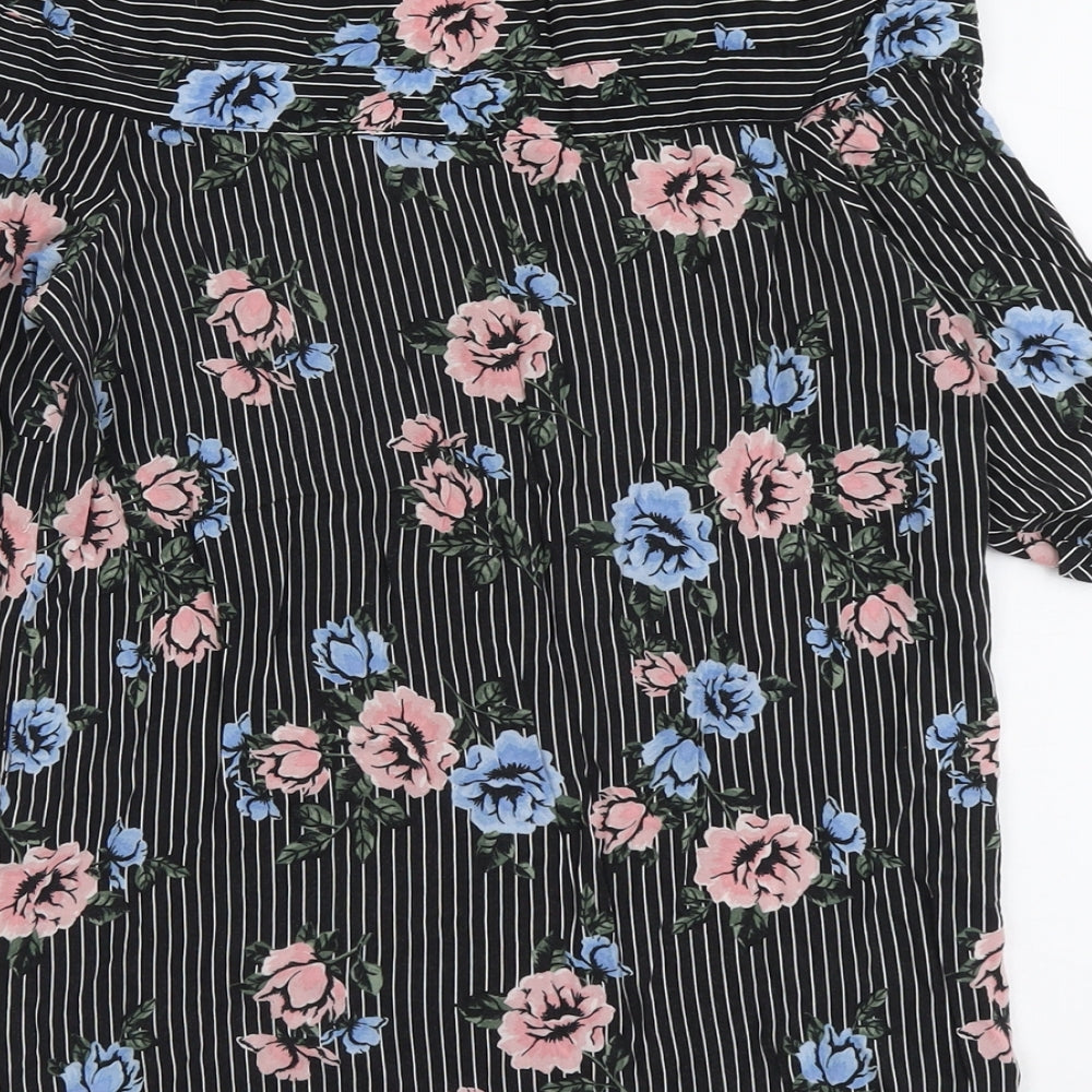 Womens UK Size 6 Select Black Basic Button-Up