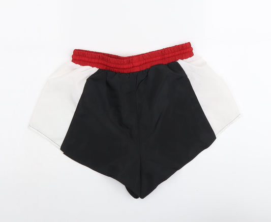 PRETTYLITTLETHING Womens Multicoloured Striped Polyester Sweat Shorts Size 6 L3 in Regular Drawstring