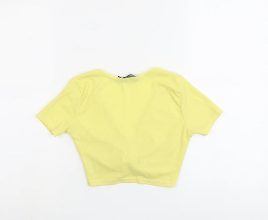 Womens UK Size 6 PRETTYLITTLETHING Yellow Cropped Tank