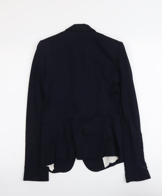 Zara Womens Blue Cotton Jacket Suit Jacket Size XS