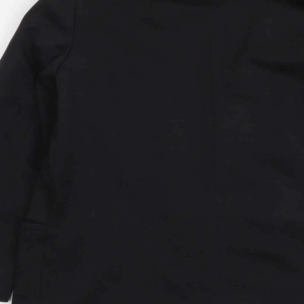 Brand and care label for ASOS women’s black polyester jacket blazer, size UK 10
