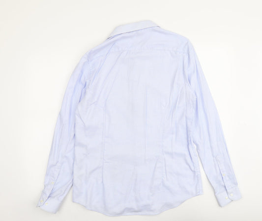 Mens UK Size M Burton Blue Button-Up Long Sleeve Casual Shirt