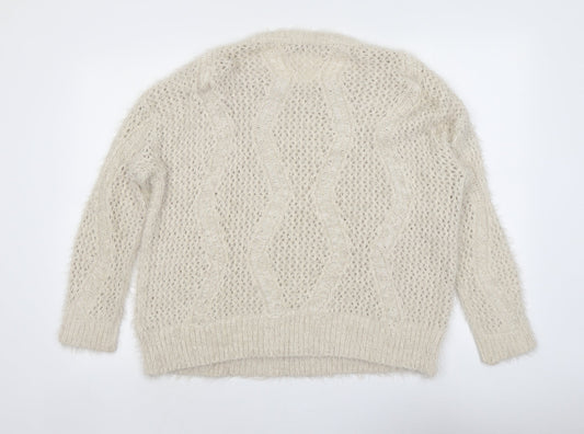 Womens UK Size 16 Marks and Spencer Beige Pullover Jumper