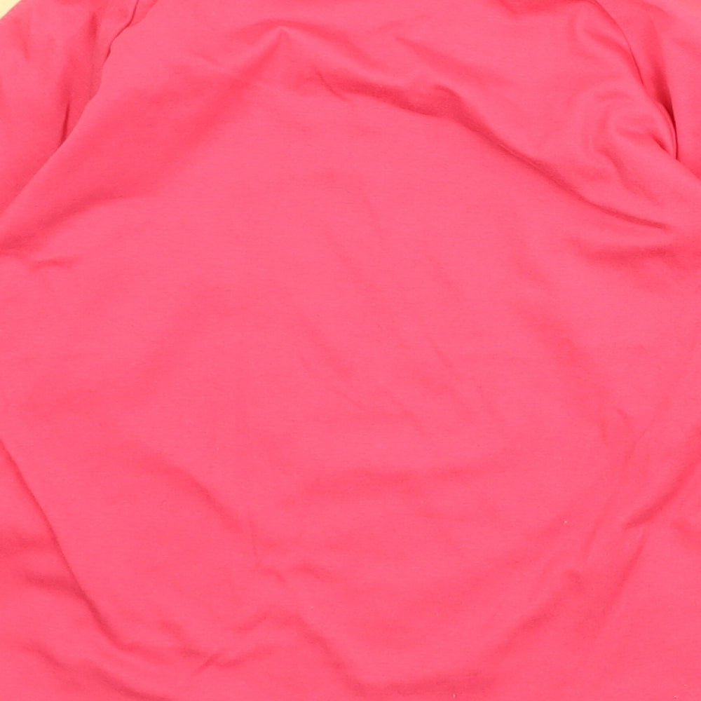 Crimson Girls Pink Colourblock Polyester Pullover T-Shirt Size S Square Neck Pullover
