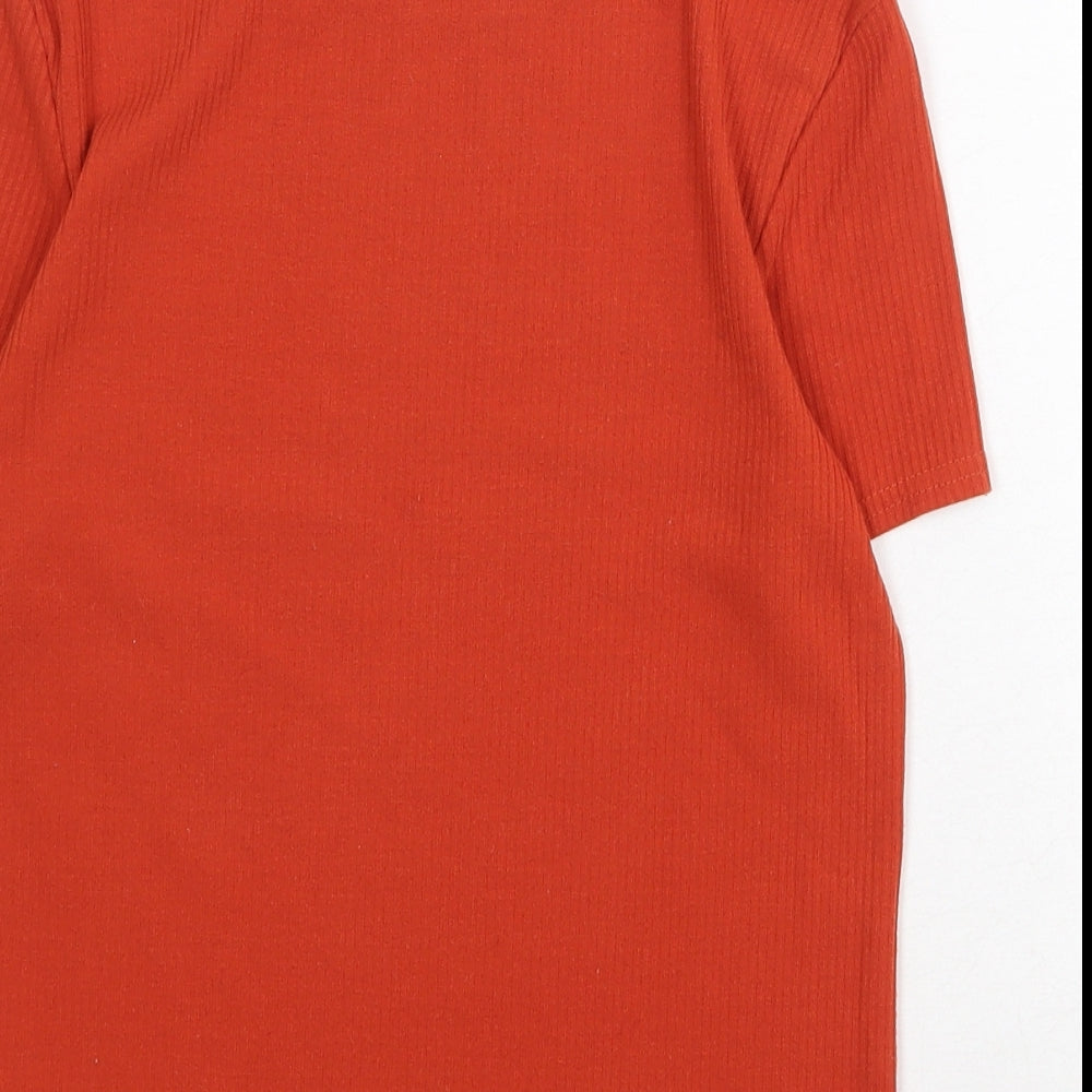 Womens UK Size 12 New Look Orange Basic T-Shirt