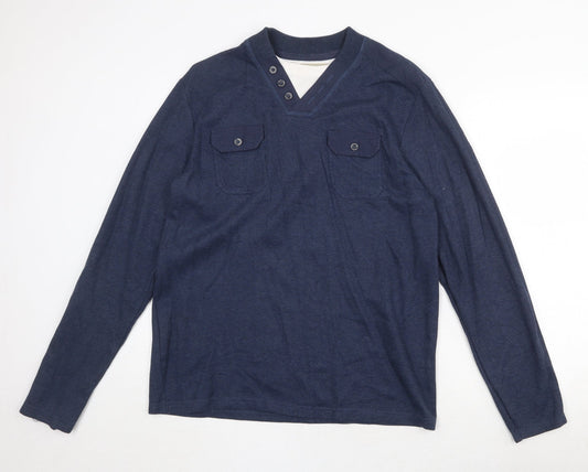 Mens UK Size L BHS Blue Pullover Jumper