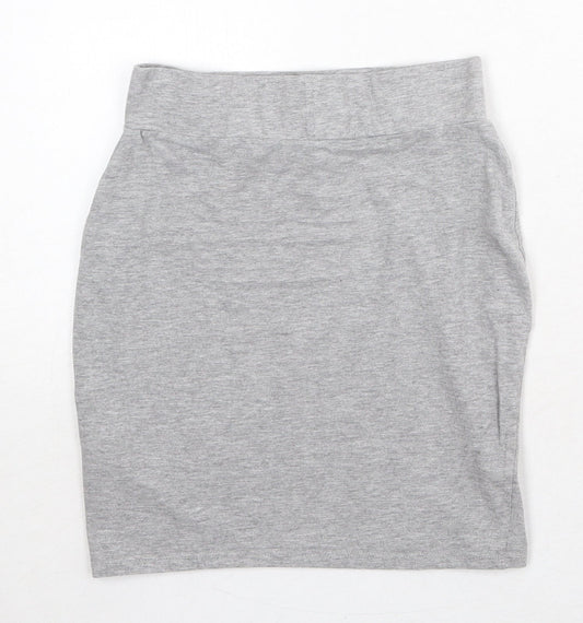 New Look Womens Grey Polyester A-Line Skirt Size 8