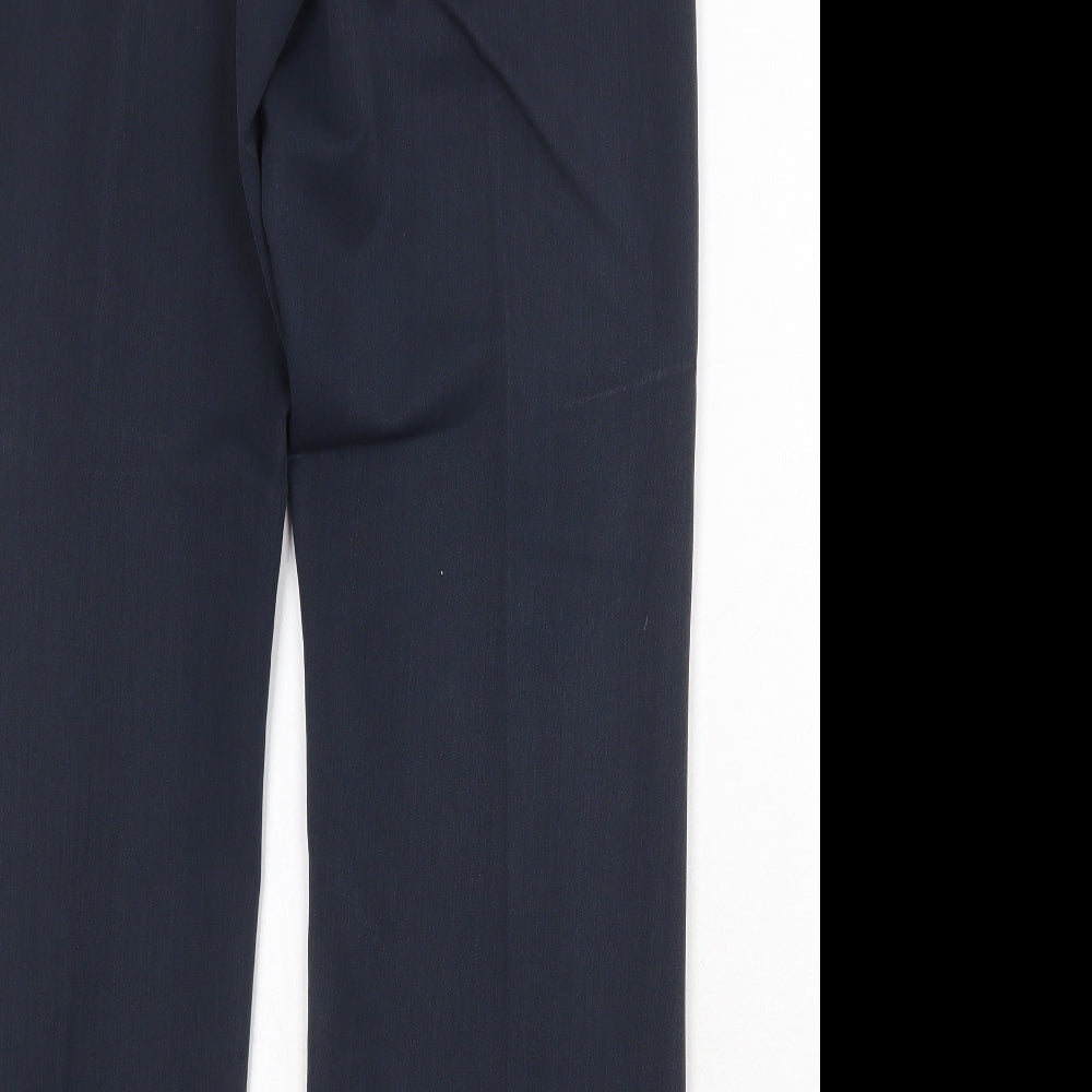Womens UK Size 8 BHS Regular Fit Dress Pants Blue Trousers
