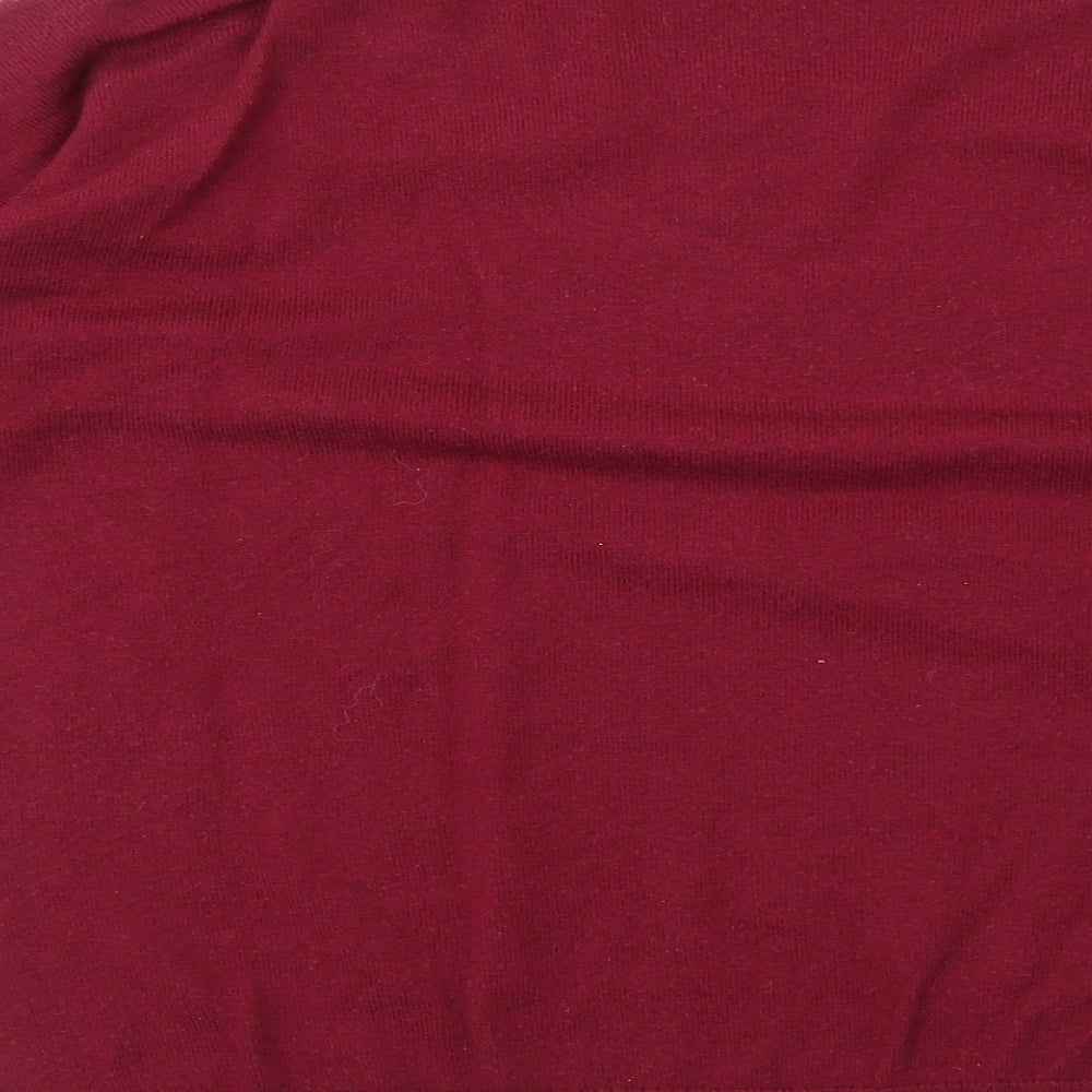 Gap Womens Red Round Neck Nylon Pullover Jumper Size L