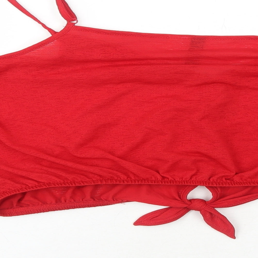 Womens UK Size L H&M Red Cropped Tank