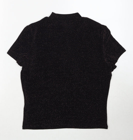 Womens UK Size M Monki Black Basic Blouse